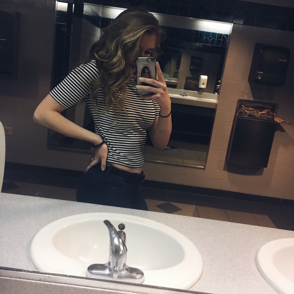 Forever 21 Black and White Striped Top